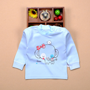 一件代发 2018春季新款宝宝纯棉肩扣单上衣儿童可爱单秋衣卫衣