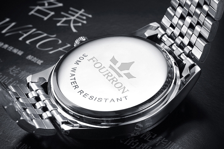 正品双日历精钢带男士手表防水夜光潮流复古经典款石英表商务男