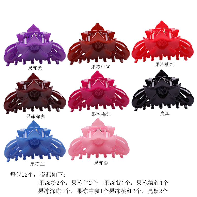 Zhuoming Japanese and Korean Style SUNFLOWER Updo Hair Claw Large Plastic Hairpin Color Headdress Boutique Wholesale Hair Accessories