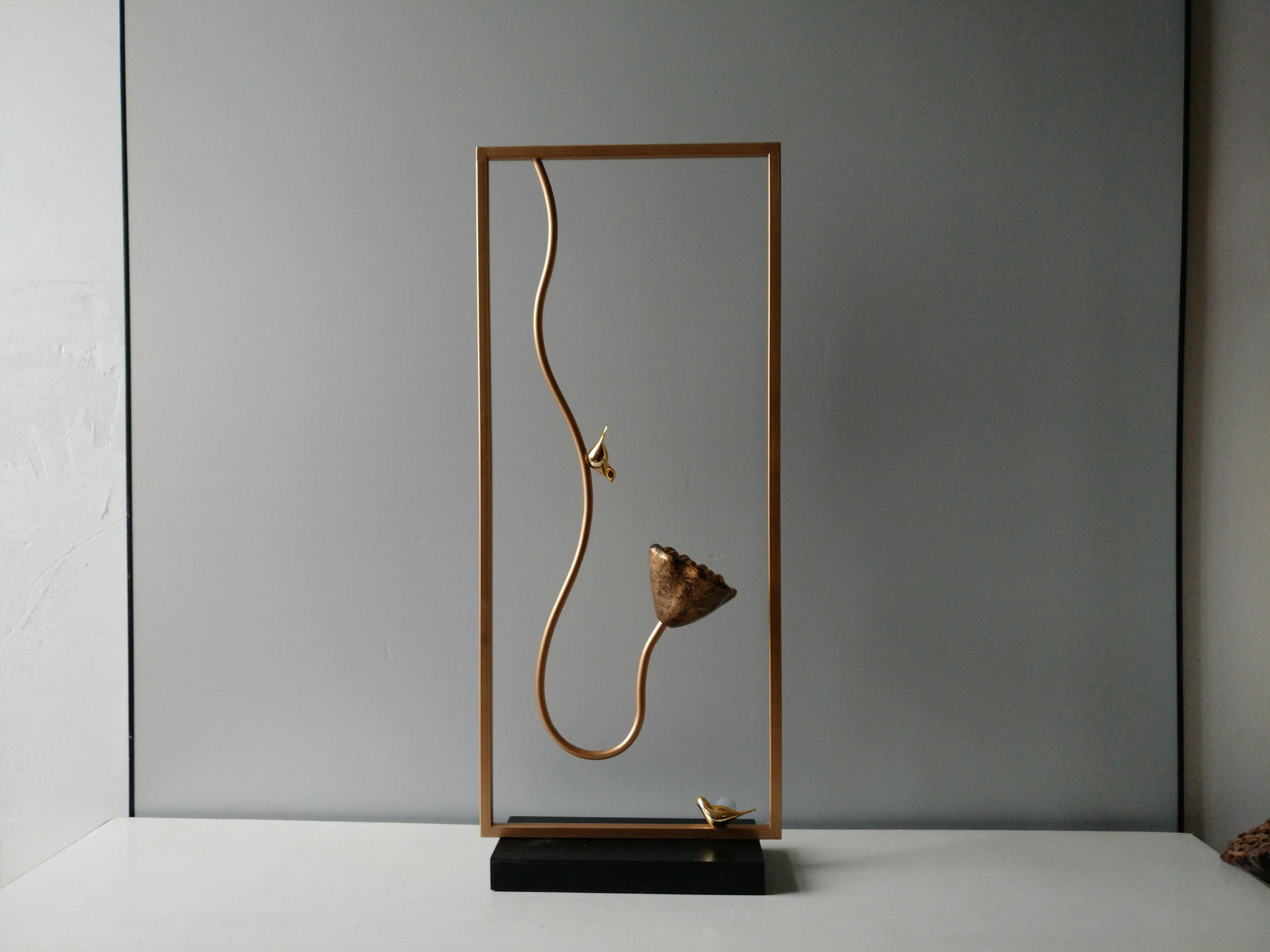 现货批发定制铁艺工艺品礼品中式莲蓬铁艺玄关饰品外贸摆件