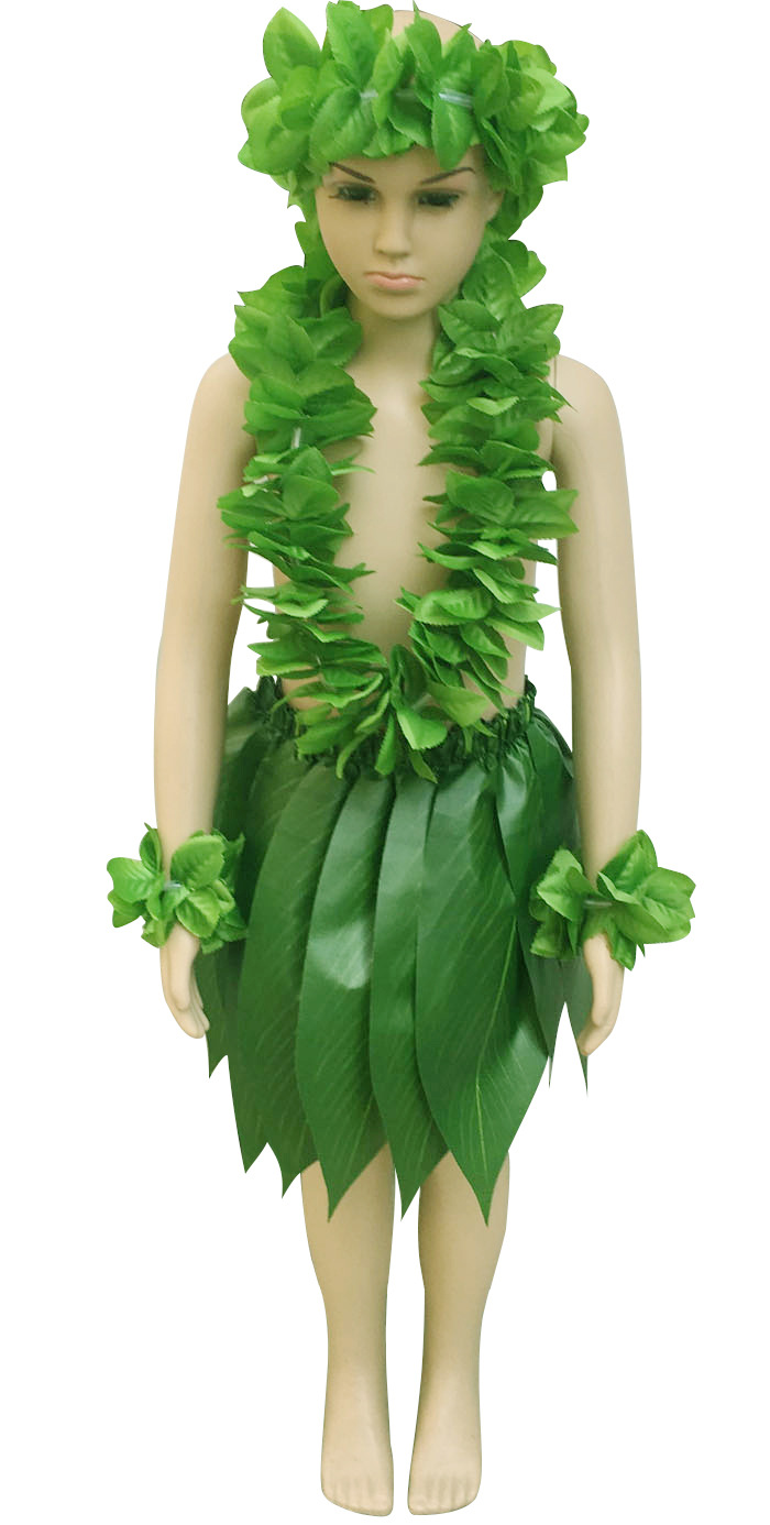 夏威夷草裙树叶草裙草裙舞专用服装树叶裙6件套套装儿童树叶裙