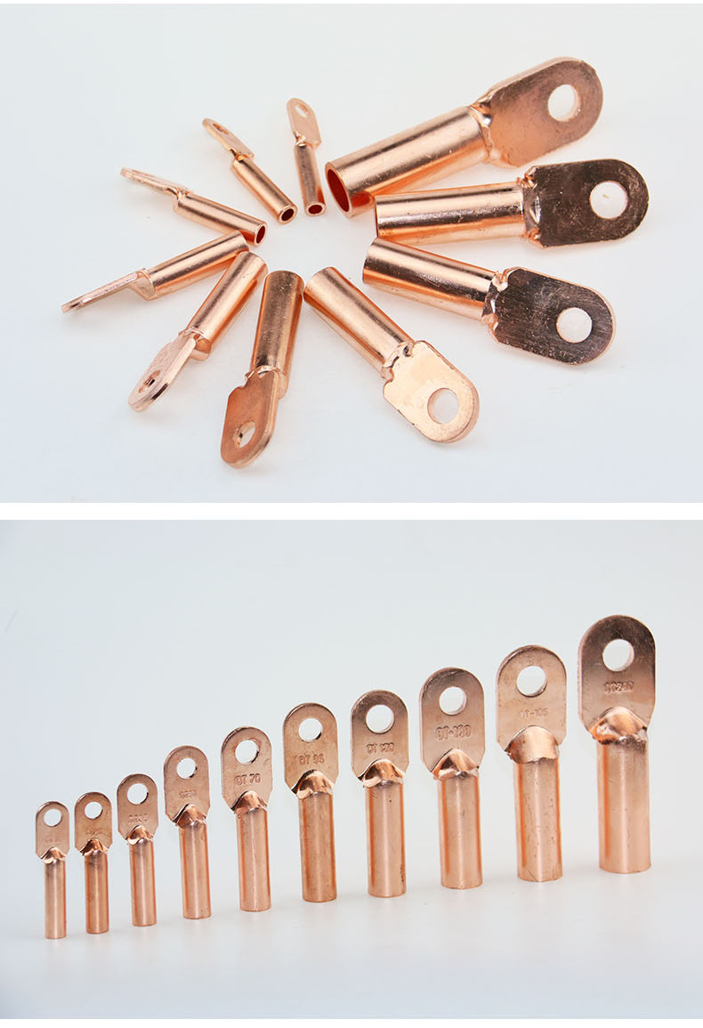 厂家批发dt紫铜接线端子铜线耳电力金具线耳线鼻子铜线耳可定制