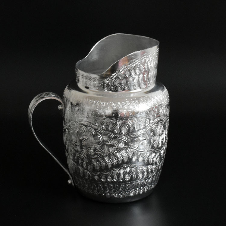 泰国东方锡器酒壶 手工锡制大口水壶奶壶冷饮盛器东南亚特色礼品