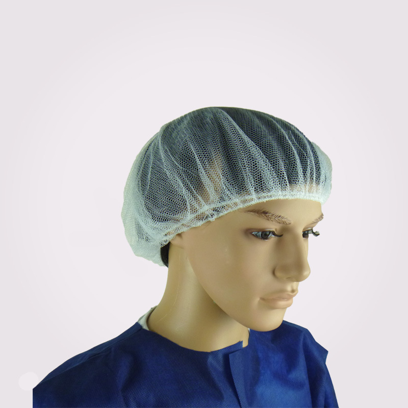 透气防落发一次性尼龙网眼帽发网圆帽头套发罩一次性网帽参观帽