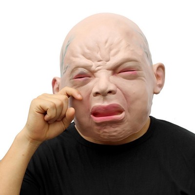 万圣节环保乳胶面具 哭小孩面具crying boy mask化妆舞会头套