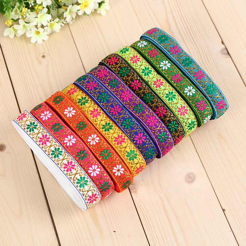 Factory Wholesale 2cm Ethnic Style Laciness Jacquard Net Tape Embroidered Curtain Home Textile Performance Clothing Accessories Lace Ribbon