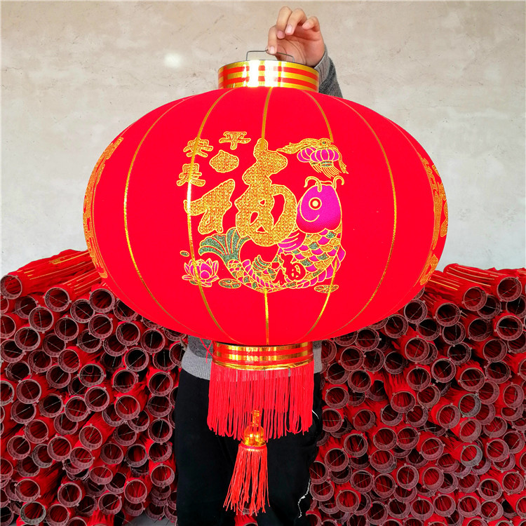 婚庆春节中秋高档 大红 植绒灯笼 藁城宫灯 厂家直销