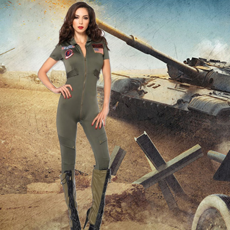 女特务游戏制服美国特务大兵电影角色演出服飞行员夜场派对演出服