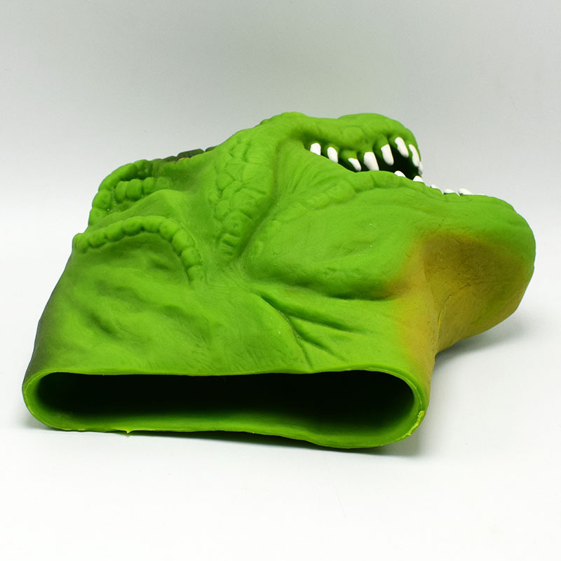 tpr塑胶侏罗纪绿色霸王龙恐龙手偶玩具故事道具速卖通亚马逊