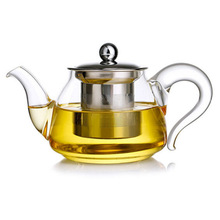高硼硅玻璃茶壶 如意壶玻璃花茶壶 500ml带过滤玻璃茶具厂家批发