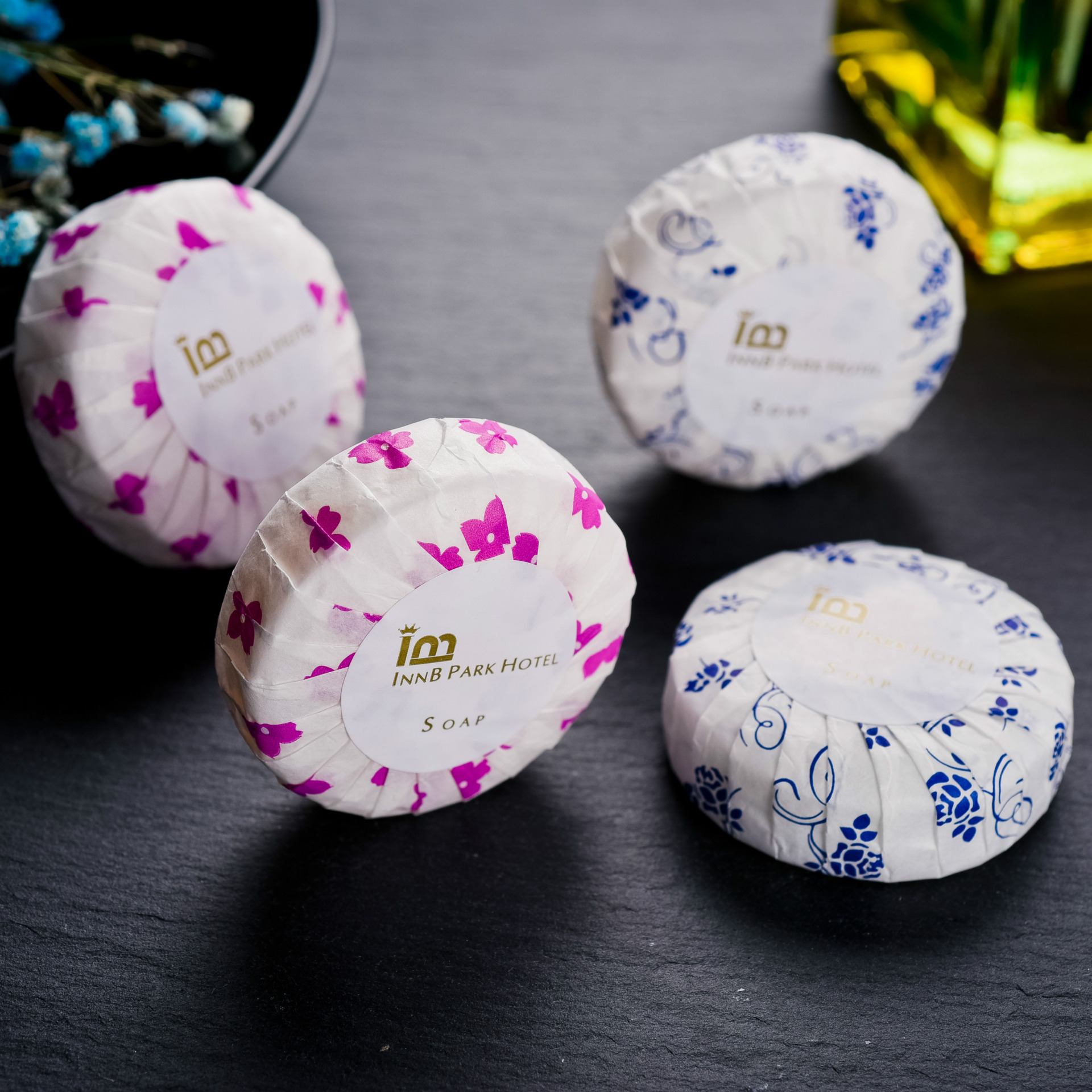 定做酒店一次性用品 新包装 圆形香皂 宾馆客房一次性香皂印logo