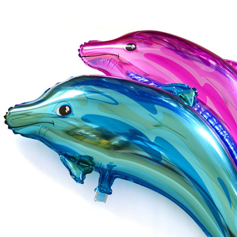 海豚铝膜气球卡通气球宝宝满月生日派对布置气球男女婴儿庆祝气球