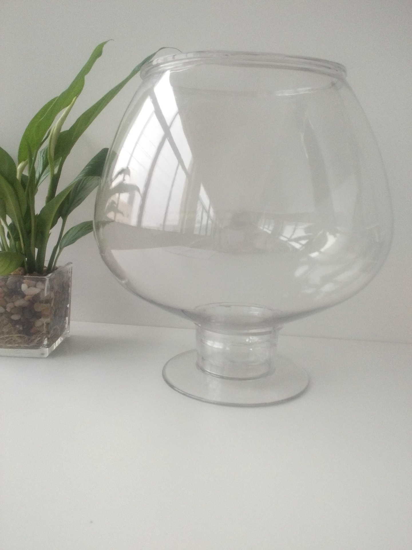 透明高脚酒杯塑料鱼缸环保生态水族器皿6.8l大容量分酒器