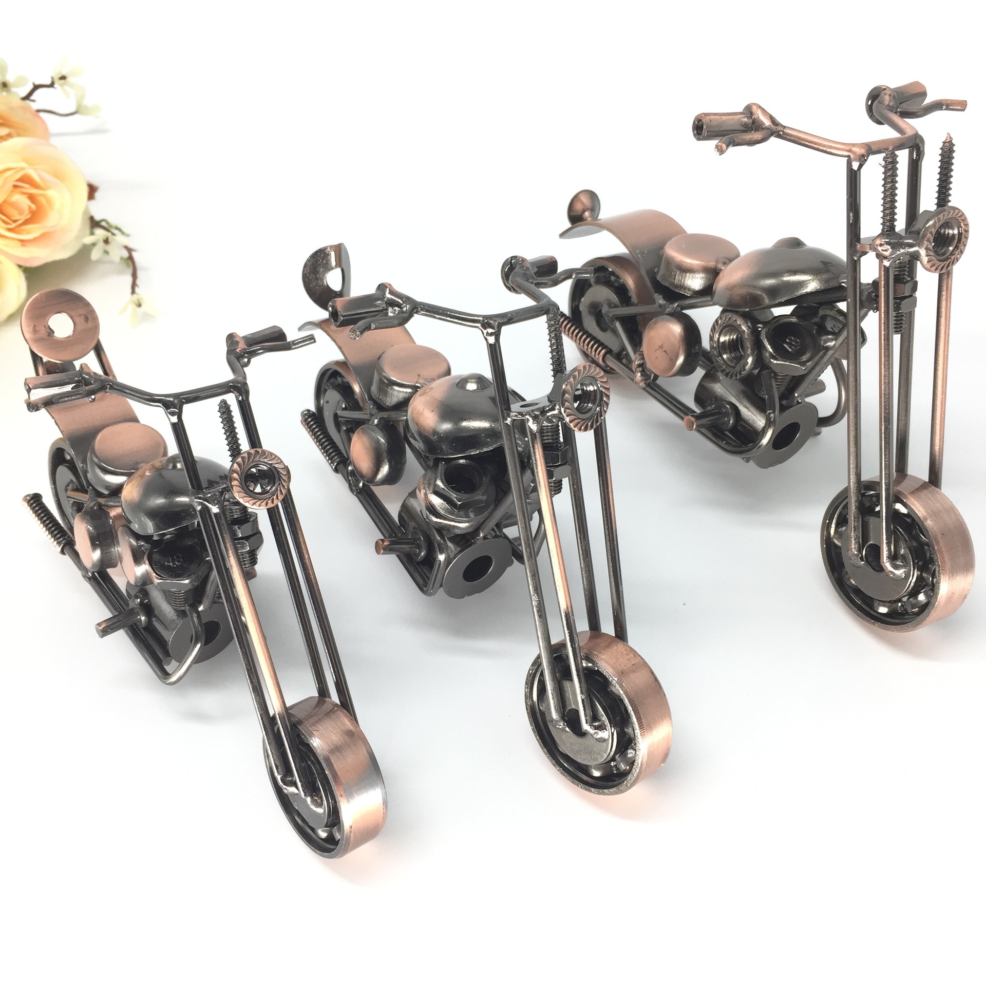 铁艺摩托车模型金属工艺品家居摆件儿童玩具礼品景区热销