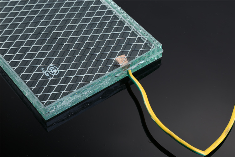 专业加工定制屏蔽网防爆玻璃夹丝玻璃屏蔽网接地线防爆玻璃直销
