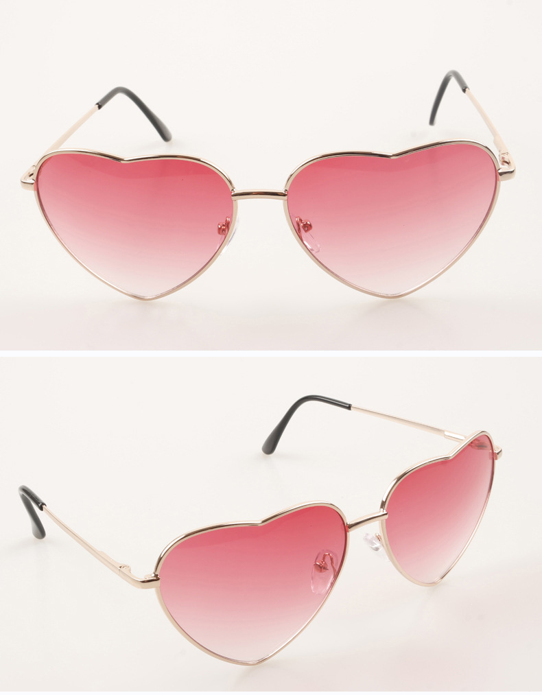 墨镜女潮2021韩国爱心 心形眼镜女透明 可爱桃心太阳眼镜男情侣
