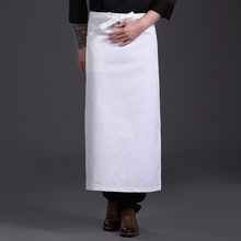 酒店厨师长款黑白色男女半身围裙西餐厅咖啡店男女服务员工作围裙