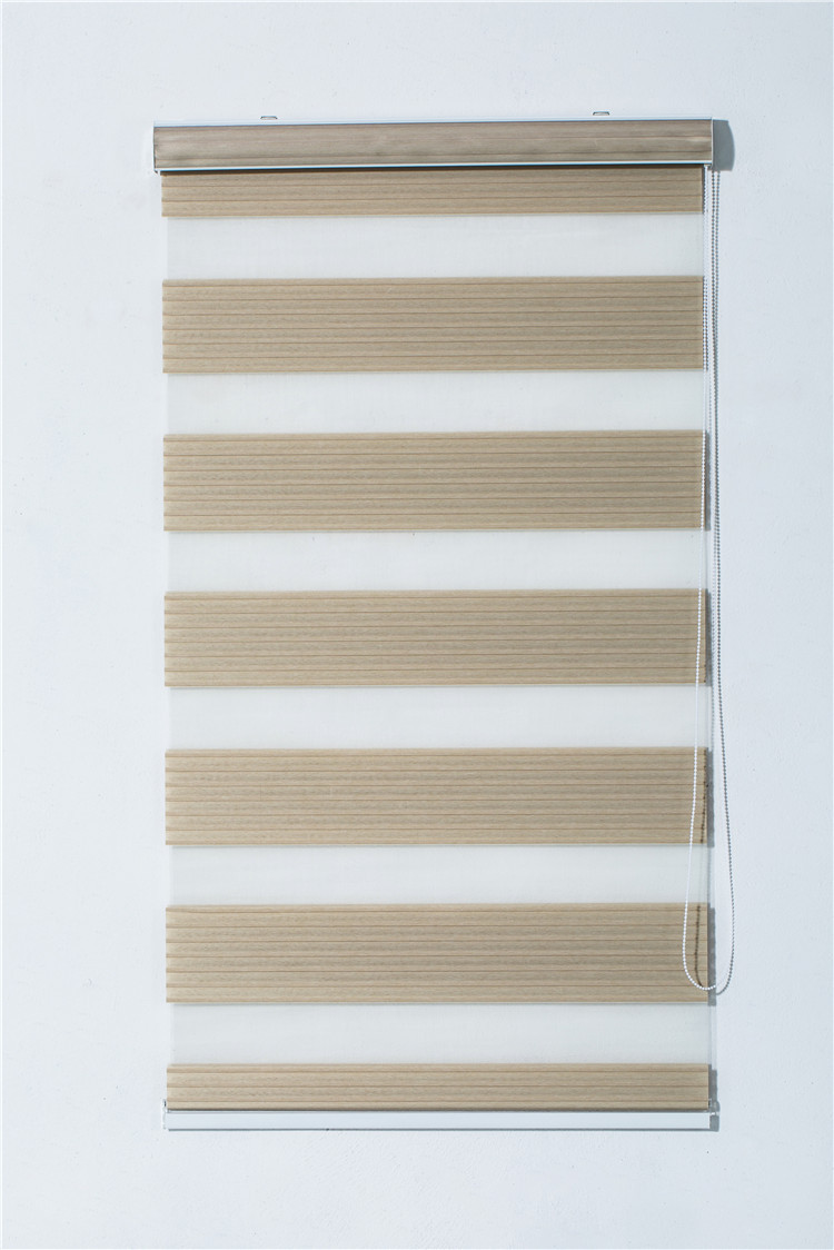 成品批发定做窗帘柔纱帘 双层调节木纹斑马帘电动卷帘窗新款高档