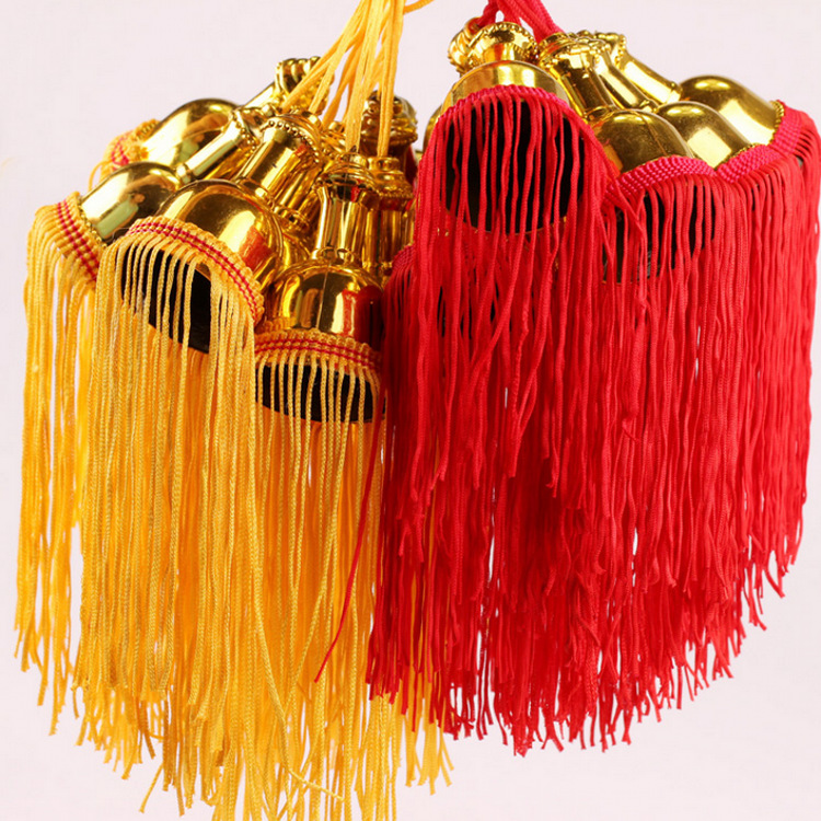 批发灯笼配件 黄红流苏镀金灯笼铃铛穗量大价优