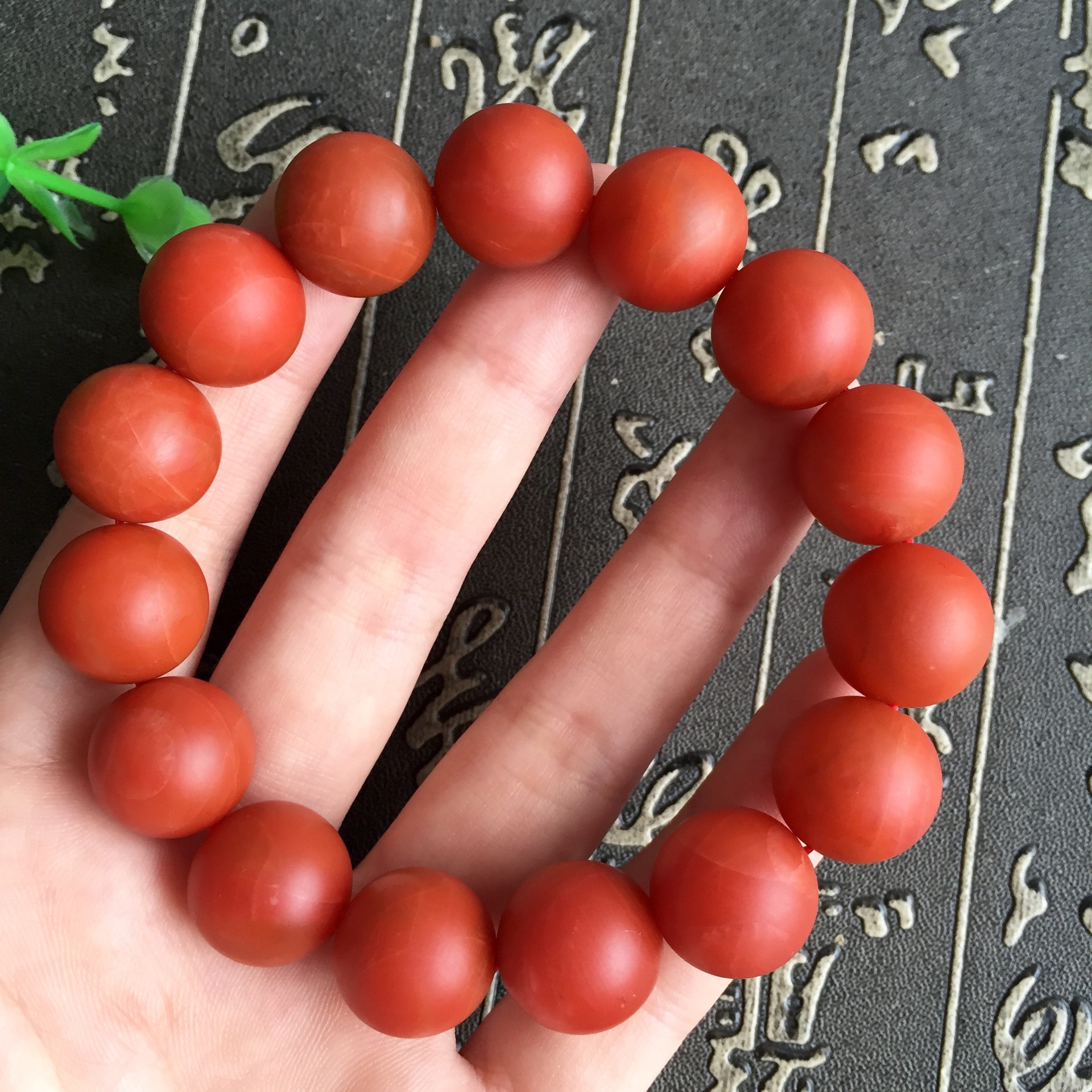 天然南红手链 保山南红玛瑙 自然满肉满色 男款手串