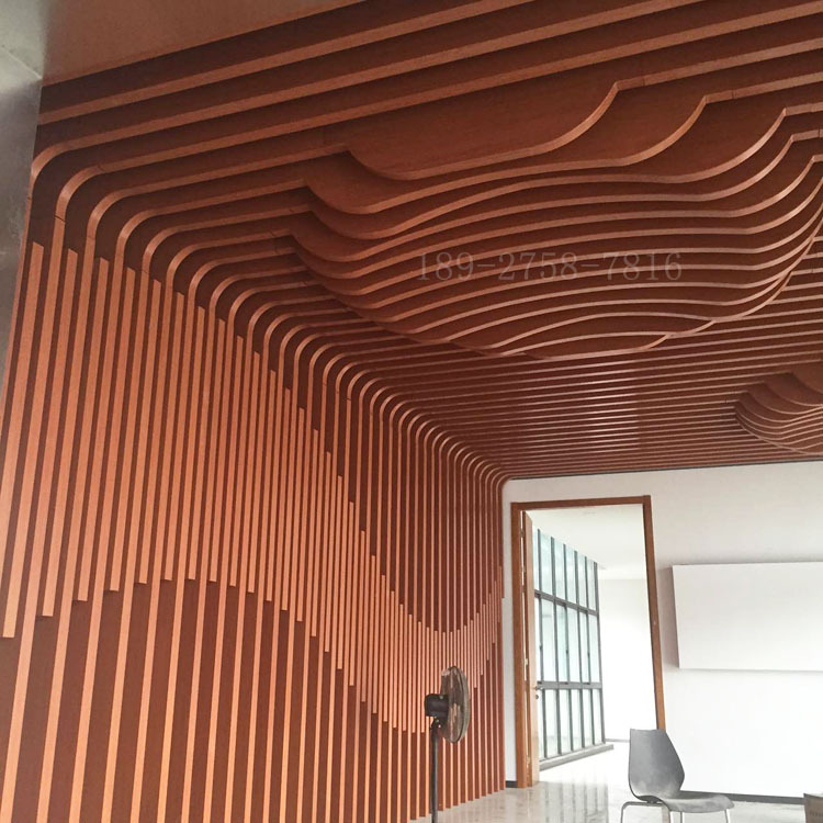 厂家定制铝方通天花吊顶木纹时尚逼真型材铝方管u型铝方通