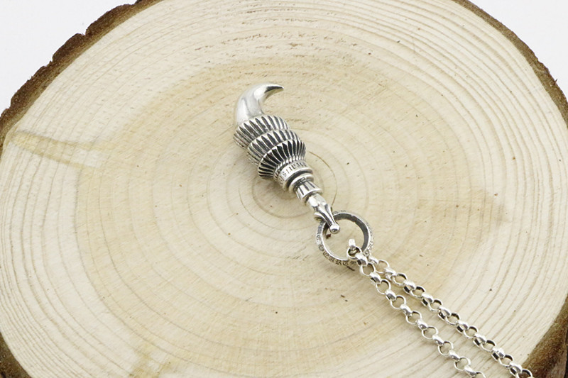 ch朋克风欧美925纯银男士个性海盗弯钩大吊坠 潮霸气泰银项链挂坠