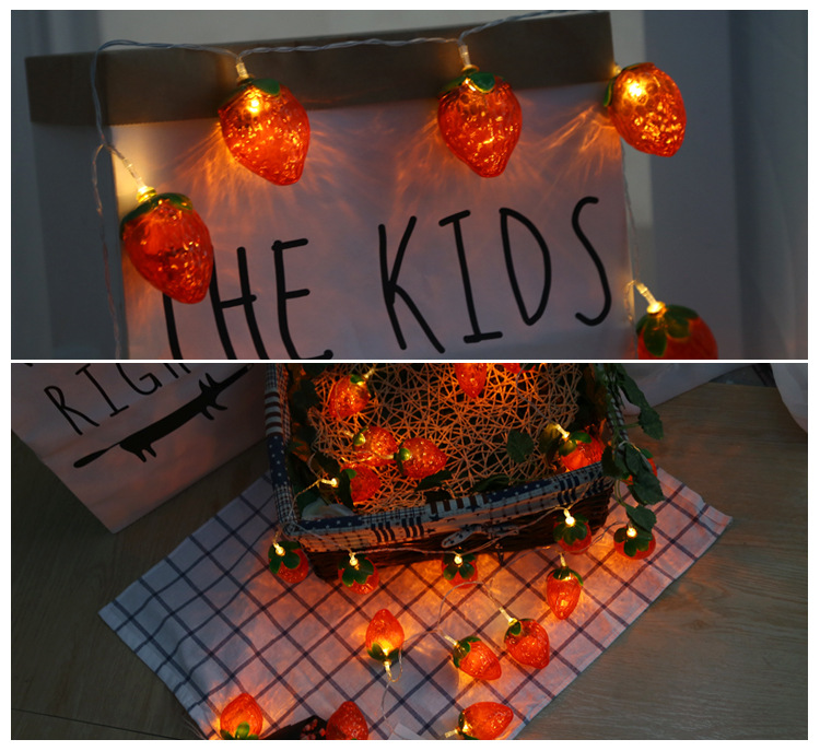 圣诞彩灯圣诞节草莓灯串圣诞装饰品圣诞节礼物造型灯圣诞树彩灯