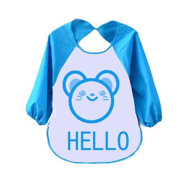 hello动物款卡通罩衣儿童柔软防水食饭兜衣 3件装_围兜防溅衣_喂养