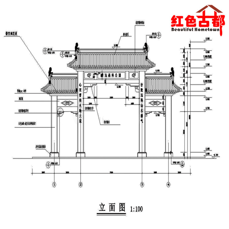 佛山琉璃瓦 青瓦 各地牌坊工程 古建工程 园林建筑工程承包施工