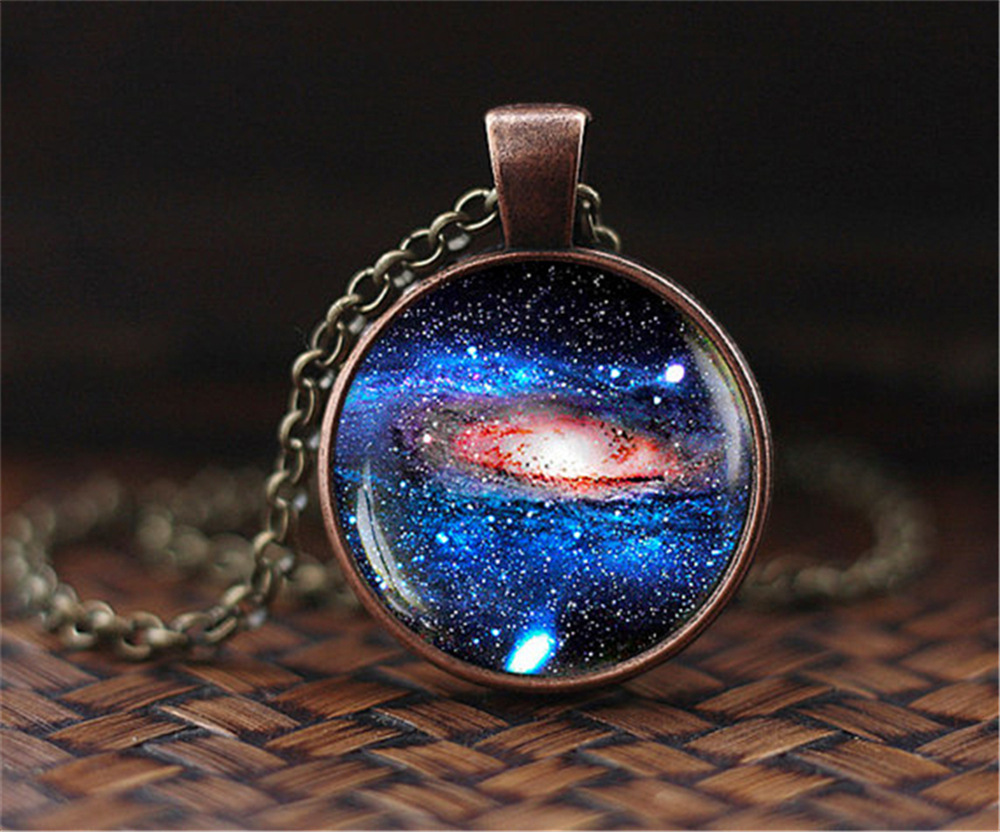 ebay速卖通爆款 外贸热销宇宙星空时光宝石玻璃项链吊坠饰品批发