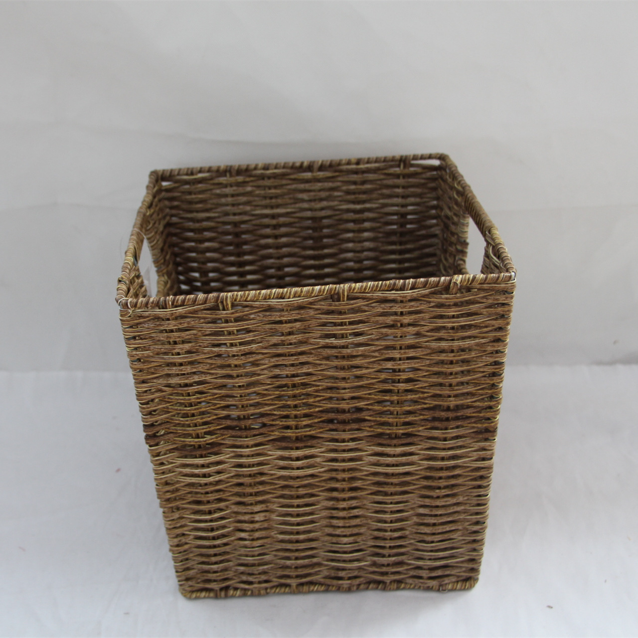 日系仿藤条塑料管编织收纳筐杂物篮居家良品