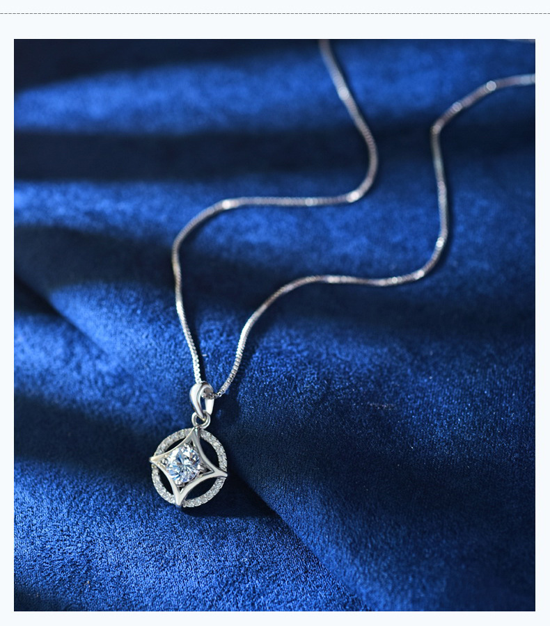 镀银镶嵌锆石守护星符项链女锁骨链韩版短款 厂家直销 一件混批