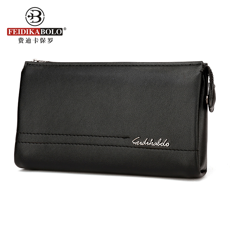 New Men's Bag Clutch Zipper Handbag Men's Wallet Men's Clip Money Casual Clutch European and American