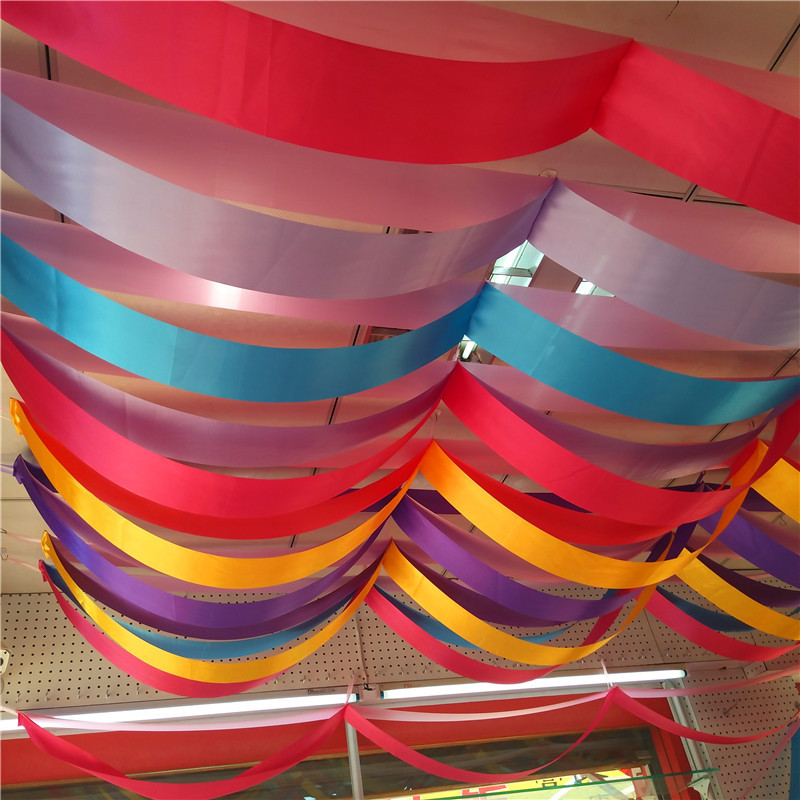 2022新款吊顶波浪旗装饰彩带开业商场吊旗挂旗场景布置吊顶波浪旗