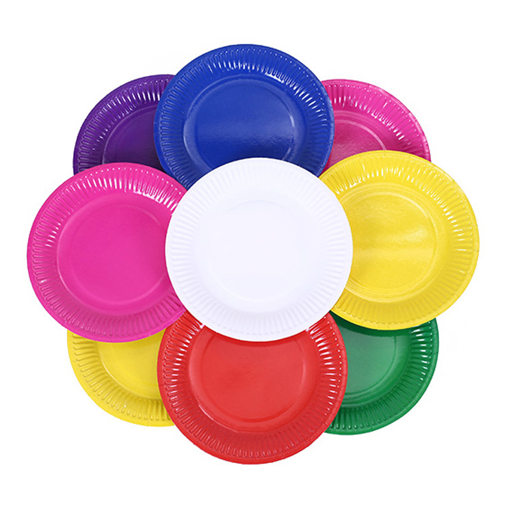 创意彩色纸盘 圆形彩色纸盘 diy彩色盘子 手工创意制作材料