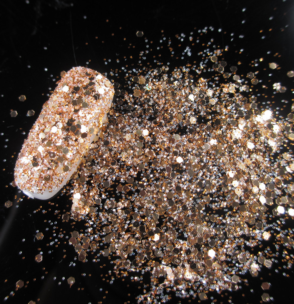 美甲玫瑰金闪粉 单瓶装 2g/瓶 渐变甲 美甲细闪粉 指甲金葱粉