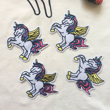 服装辅料 diy电脑刺绣独角兽布贴  钱包牛仔衣裤鞋子背胶装饰花贴
