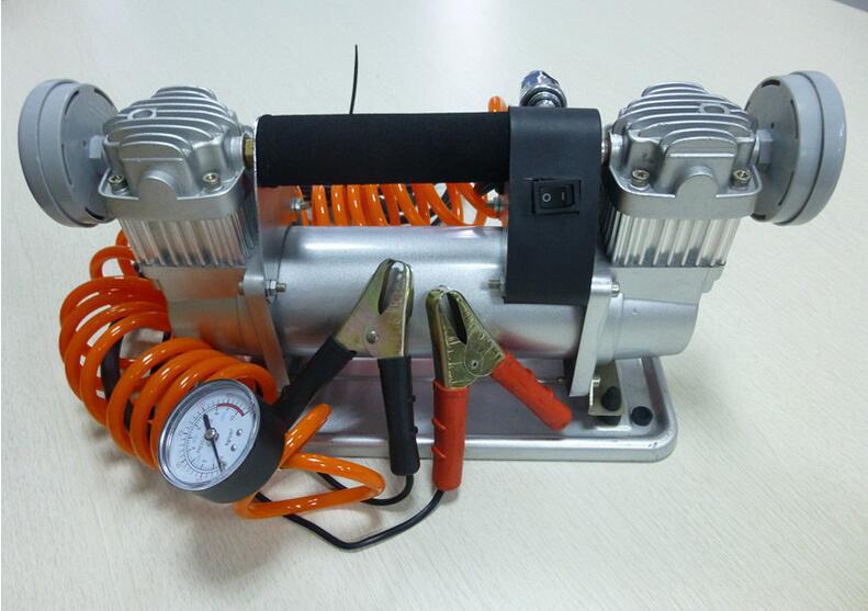 车载充气泵12v双60缸大功率货车卡车农用收割机越野车轮胎加气泵