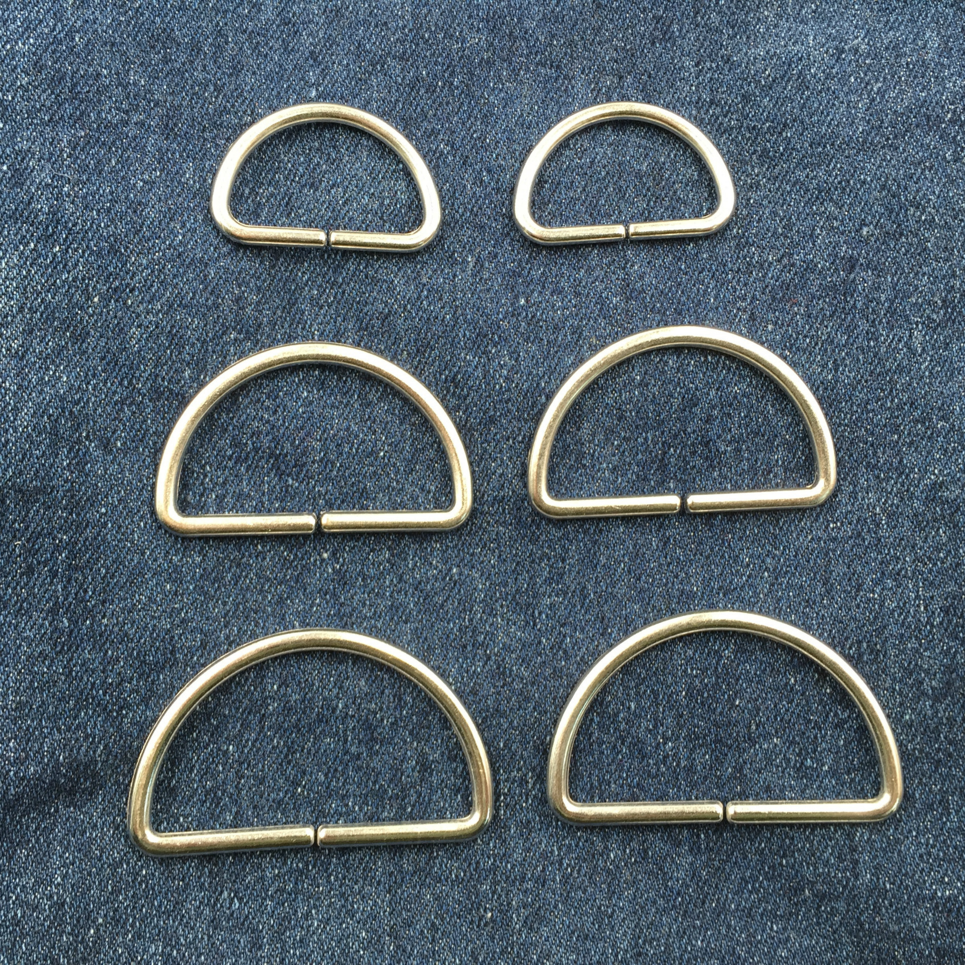 厂家直销环保电镀开口合金半圆扣d字扣过检针五金纽扣可定制