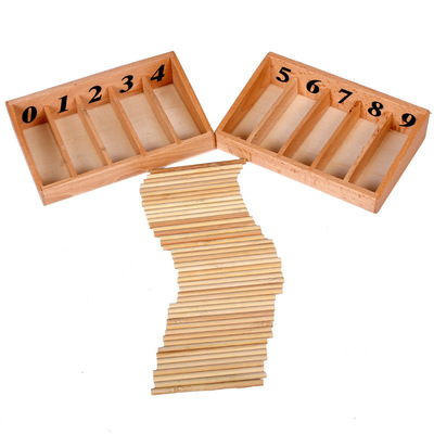 蒙台蒙特梭利 纺锤棒 教具 宝宝益智早教木制玩具