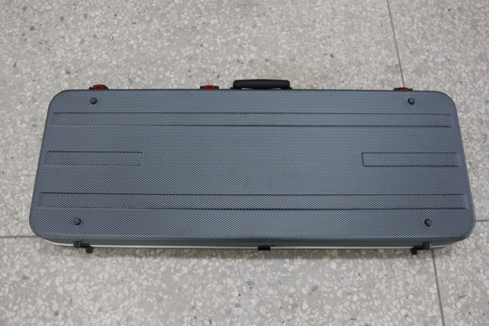 通用电吉他箱 吉他乐器盒 灰色abs塑l料钻石纹 带海关锁