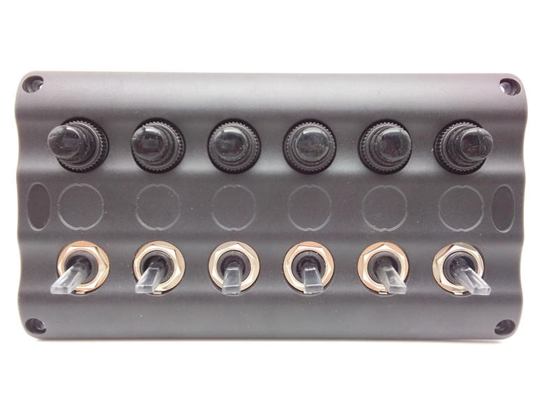 6位面板摇杆钮子开关摇臂on-off带过载保据器 led 绿灯