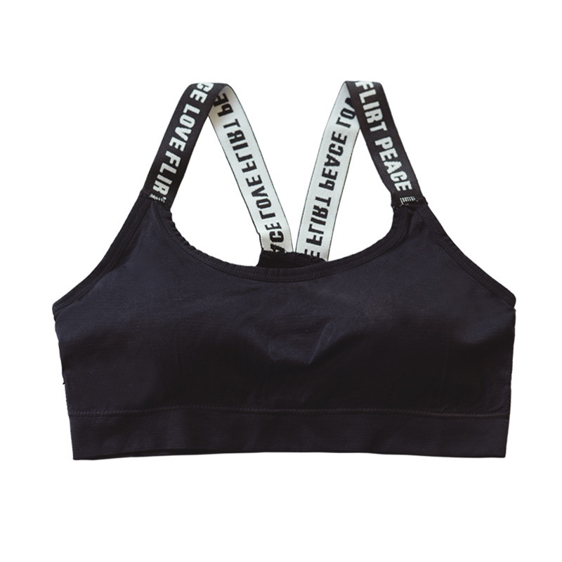 英文字母peace love flirt运动抹胸 无缝无钢圈一片胸垫内衣裹胸