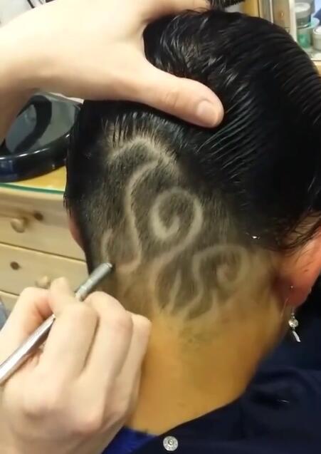 欧洲魔法雕刻笔 油头刻痕男士发型精钢剃刀笔理发剃刀修眉