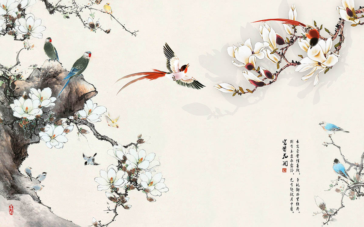 5d电视背景墙纸壁画无纺布壁纸影视墙中式无缝墙布客厅卧室3d立体