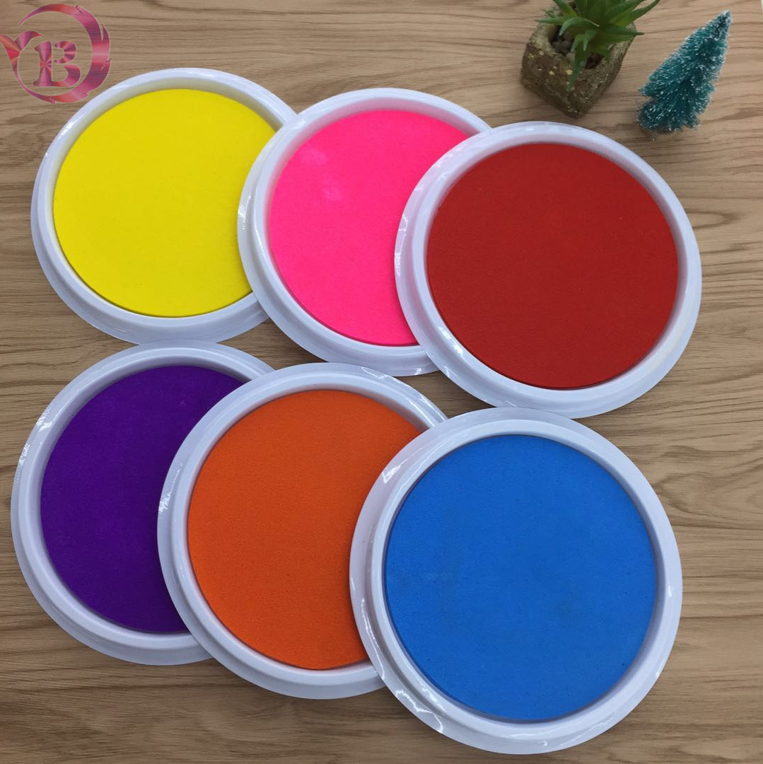 跨境幼儿园手指手掌画颜料彩色印泥印台大号手掌印泥无毒可水洗