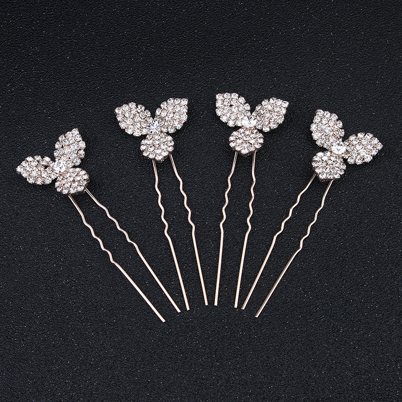 4个一包造型水钻发叉 欧美热销新娘头饰 跨境电商爆款货源