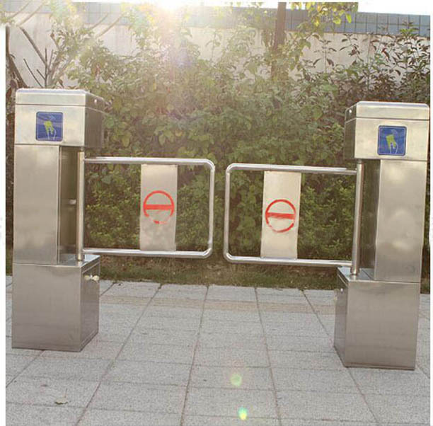 门禁人行道闸|双向刷卡通道闸|摆闸设备,黑钛不锈