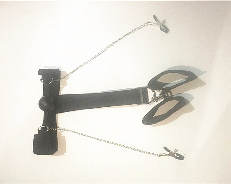 成人用品 捆绑束缚手铐反手颈口塞 夫妻情趣性玩具厂家现货