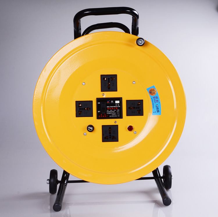 仁辉移动线盘塑钢结构绕线电缆盘带漏电保护220v大号二相电缆盘